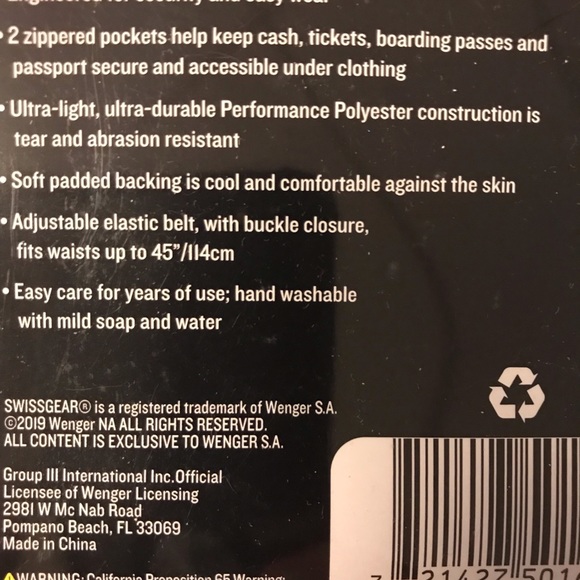 New Swiss Gear double pocket money belt - Picture 2 of 2